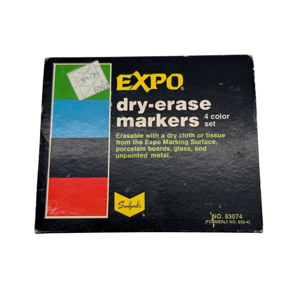 Vintage Sanford Expo Dry Erase Markers 4 Color Set 83074 Metal Barrel SMELLY
